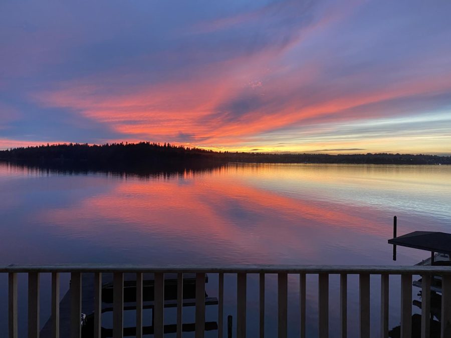 Sunset over the lake